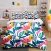 Tropical Floral and Cactus Print Bedding Duvet Cover Set Duvet Cover Pillowcases (1 * Duvet Cover 2 * Pillowcases, Without Duvet Insert)