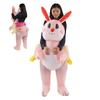 Easter Bunny Inflatable Costume Cute Festive Blow Up Riding Rabbit for Boys Girls Birthday Gifts 80‑120cm/31.5‑47.2in