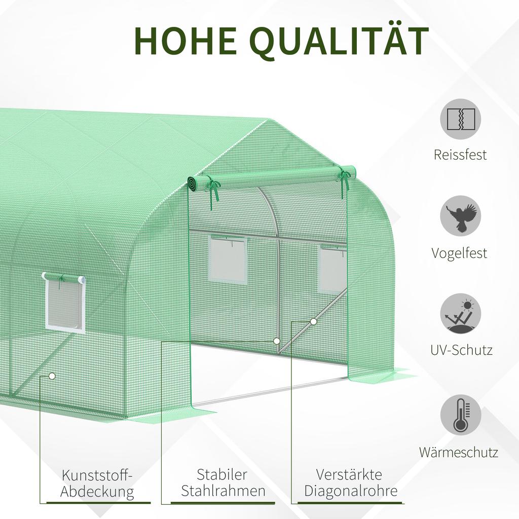 Foil Greenhouse Foil Greenhouse Cold Frame Plant House Tomato House Gable Roof 350L × 300W × 200H Cm