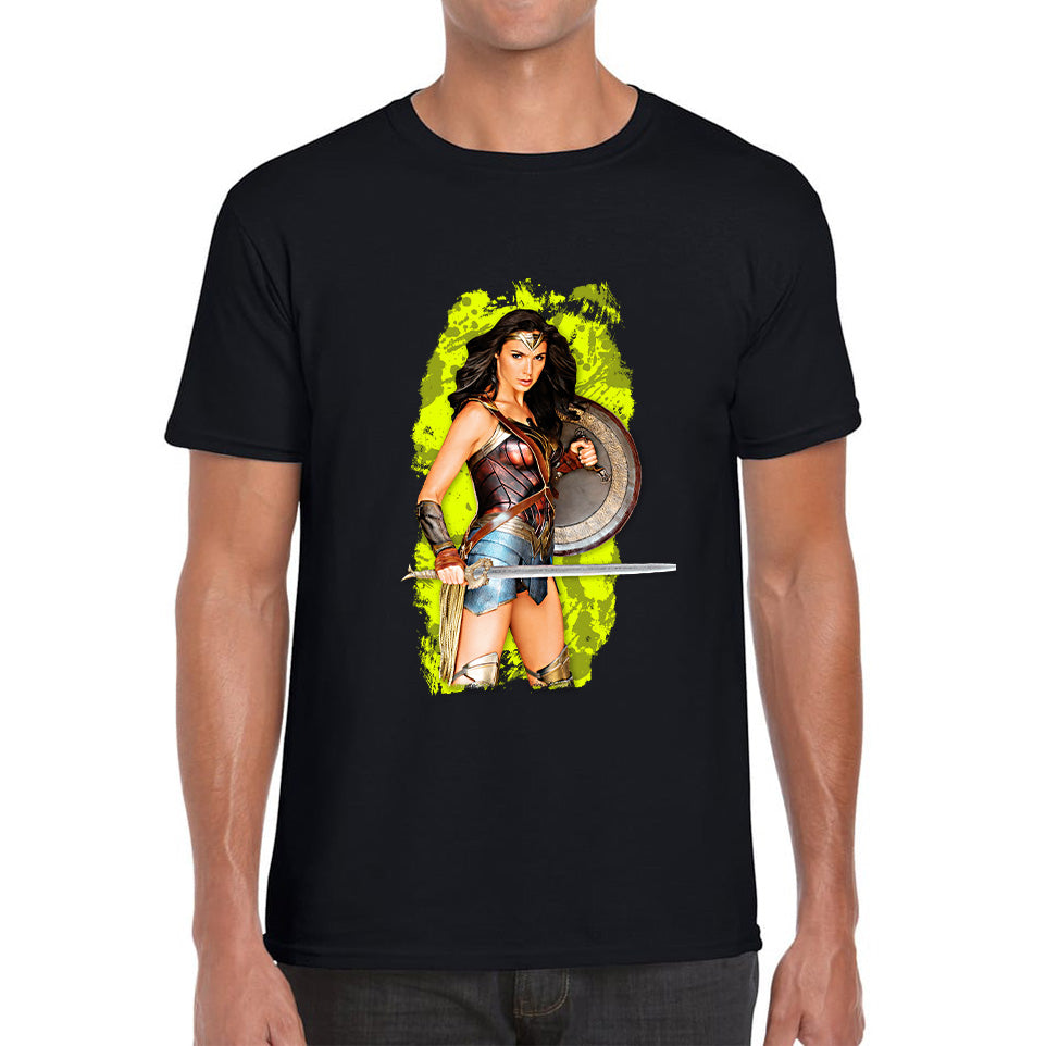 

Gal Gadot Wonder Woman Shield Comic Book Character Wonder Girl Superhero Mens Tee Top 4XL