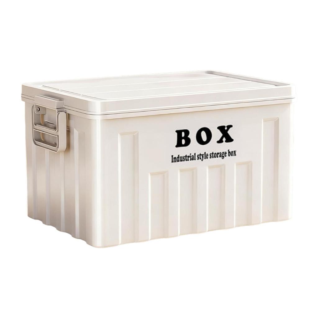 Lidded Storage Bin Utility Crate and Handles Storage Box with Lid Container for