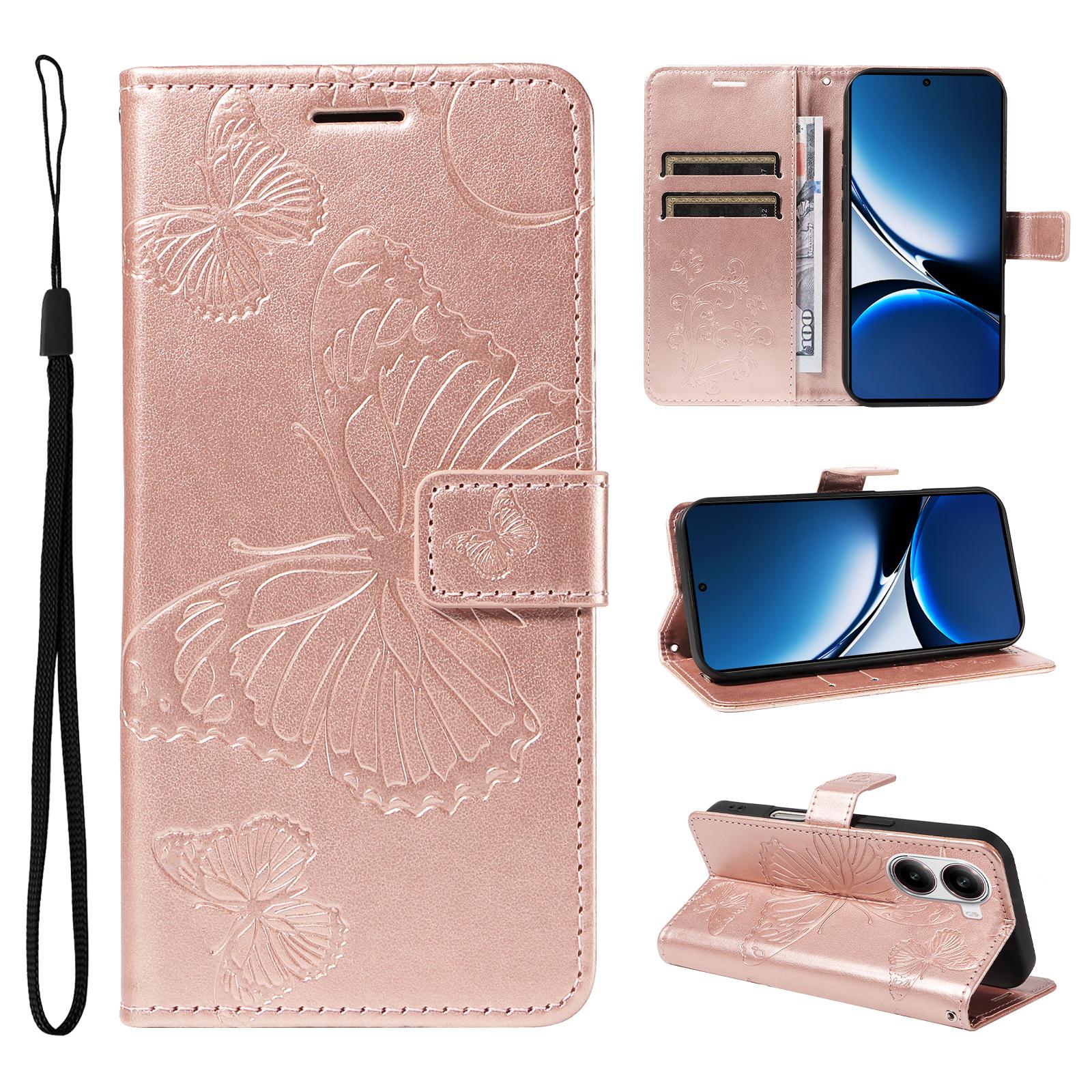 

Для Xiaomi Redmi Turbo 4 5G/Poco X7 Pro 5G Чохол-гаманець Шкіряний чохол для телефону з квітковим метеликом з тисненням Підставка E