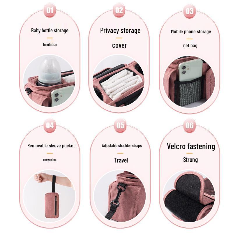 Universal Stroller Hanging Organizer: Versatile Baby Stroller Handbag and Mommy Crossbody Storage