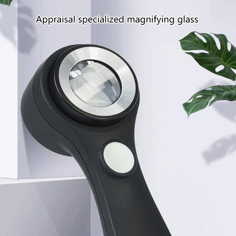 60X Magnifying Glass Loupe with LED/UV Light Magnifier Magnifying Lens for Jewelry Coin Stamps Inspection