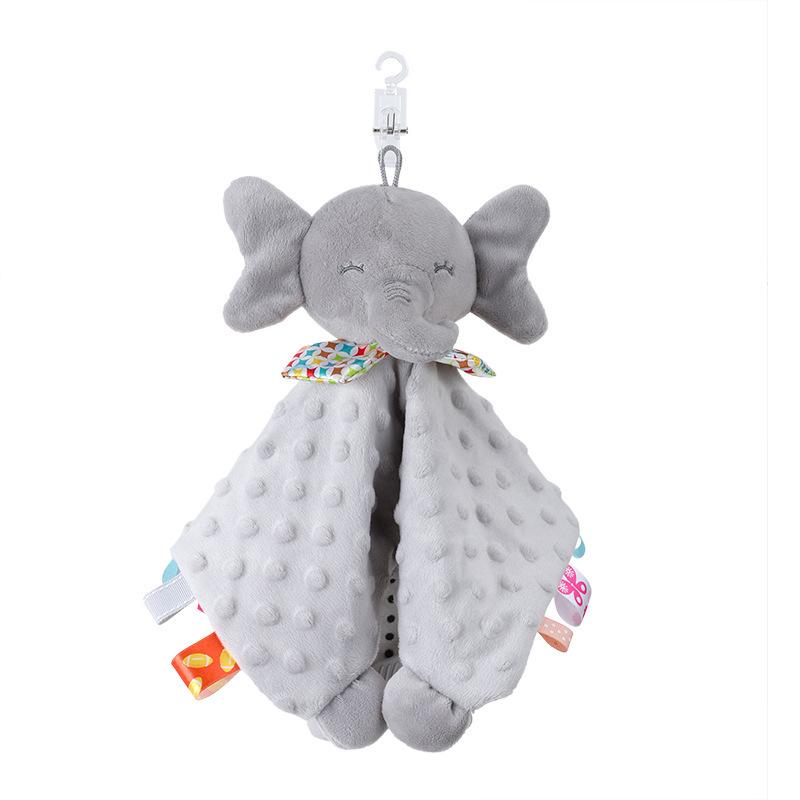 bbsky Cute Cartoon Animal Baby Soothing Towel with Plush Toy 