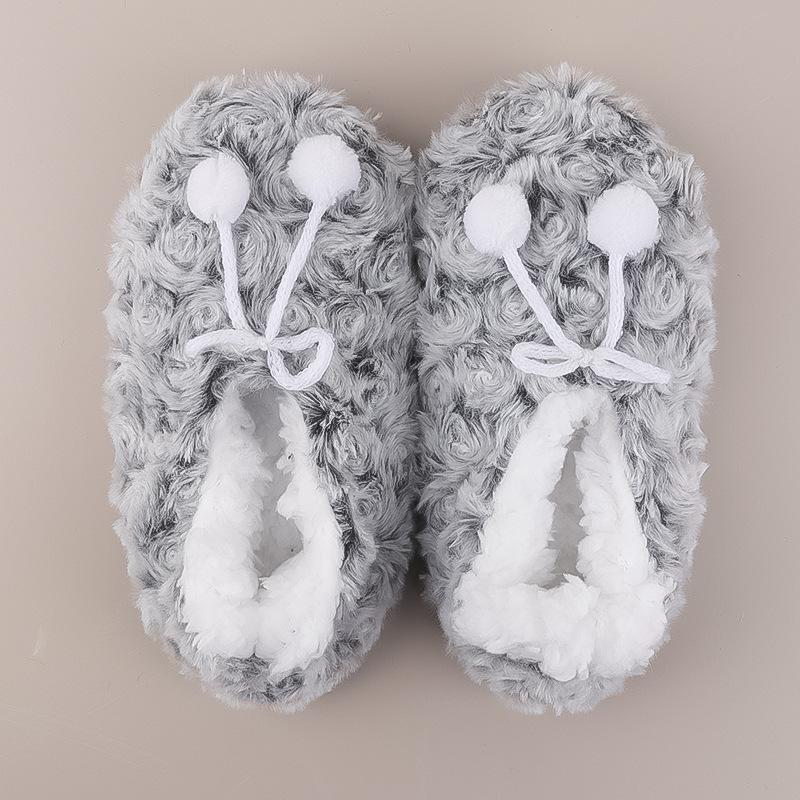 Warm Rose Hairball Kids' Slippers