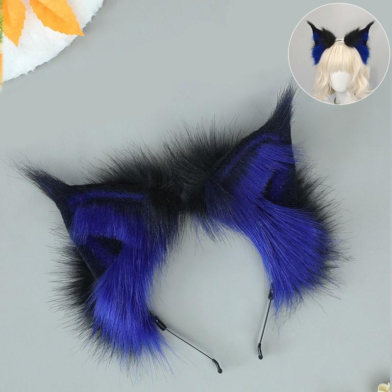 Flauschiges Tierohren-Stirnband Cosplay Anime Convention - Fuchs Wolf Luchs Ohren Aus Weichem Plüsch Verstellbar Eine Größe