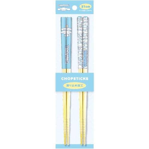 T's Factory Sanrio Pair of Bamboo Chopsticks, 21cm, "Behind You!" Cinnamoroll, H21cm, SR-5535612CR, Blue