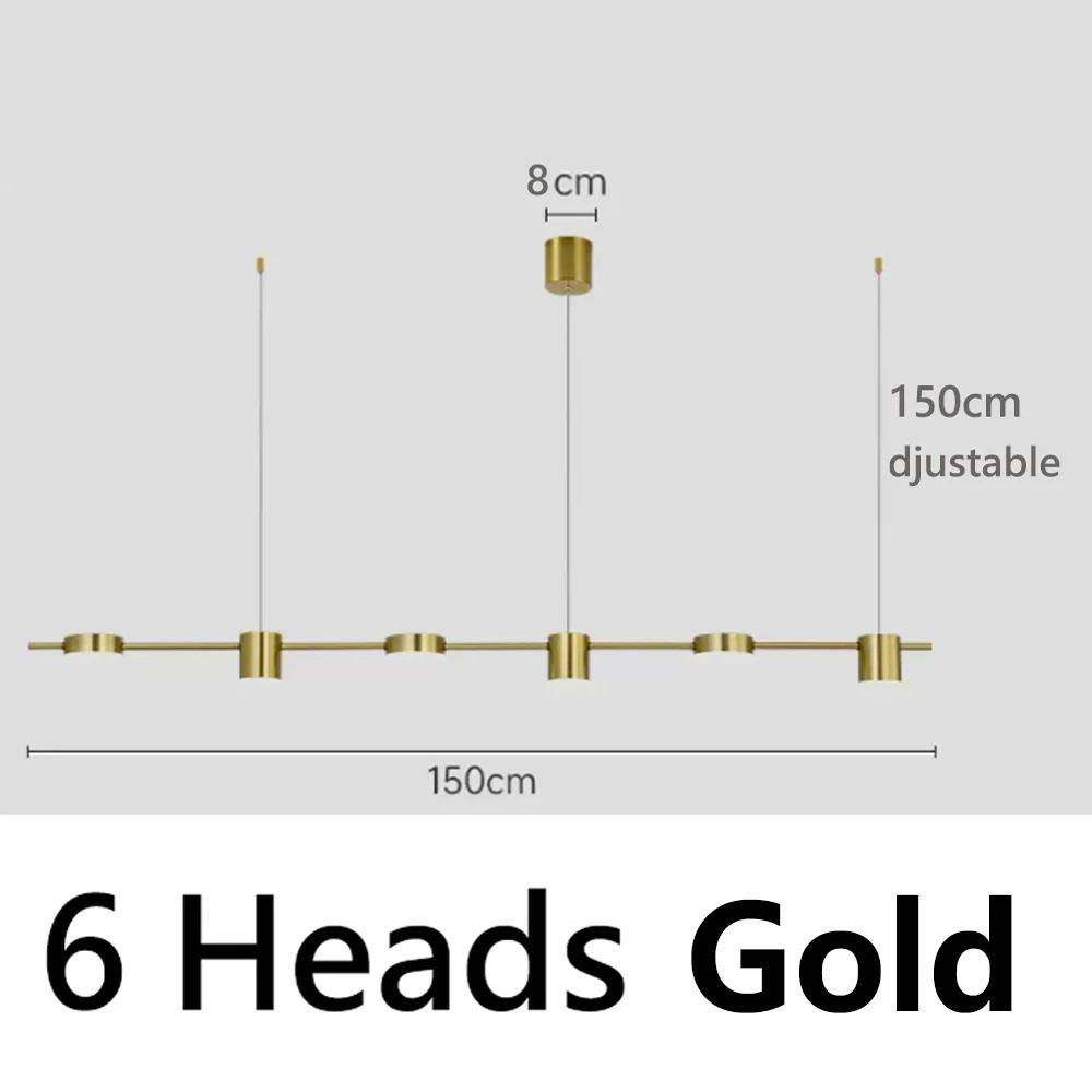 Modern LED Pendant Light Remote Dimming Indoor Lighting Art Ceiling Pendant Light Gold Long Strip Kitchen Restaurant Decoration