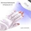 Nail Art UV Protection Fingerless Washable Gloves – White