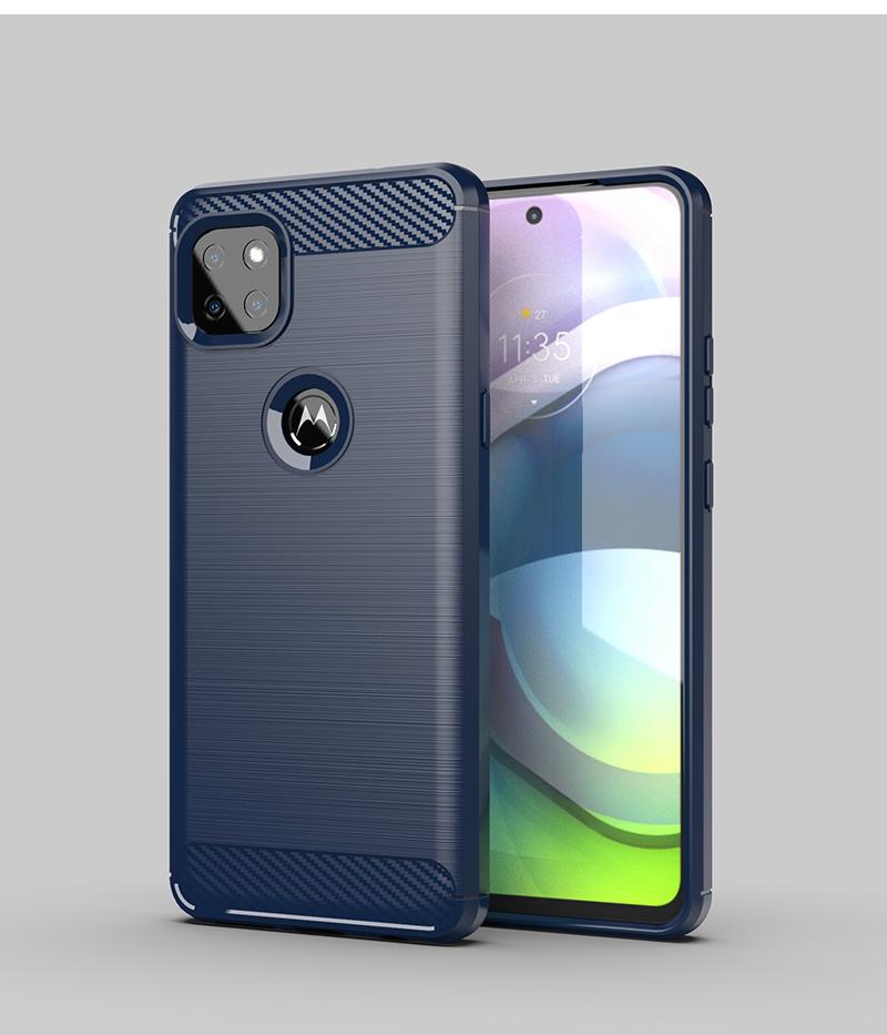 For Motorola One 5G Ace Case Bumper Rubber Silicon Carbon Fiber Cover For Motorola One 5G Ace Case For Moto One 5G Ace Case 6.7