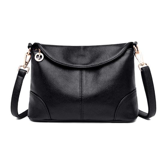 Women Shoulder Bag Elegant Large Capacity Soft Thick Chain Faux Leather Ladies Hand Bag for Daily Use чёрный 2630₽