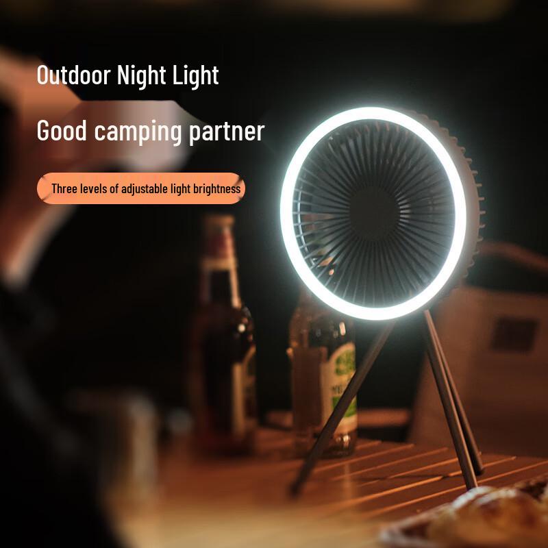 Portable Outdoor Tripod Fan Light with Power Bank