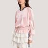 adidas Originals Smocked Jersey Top Casual Culture Pleated Knit Loose Pullover Long Sleeve T-Shirt Women Tops KS2880