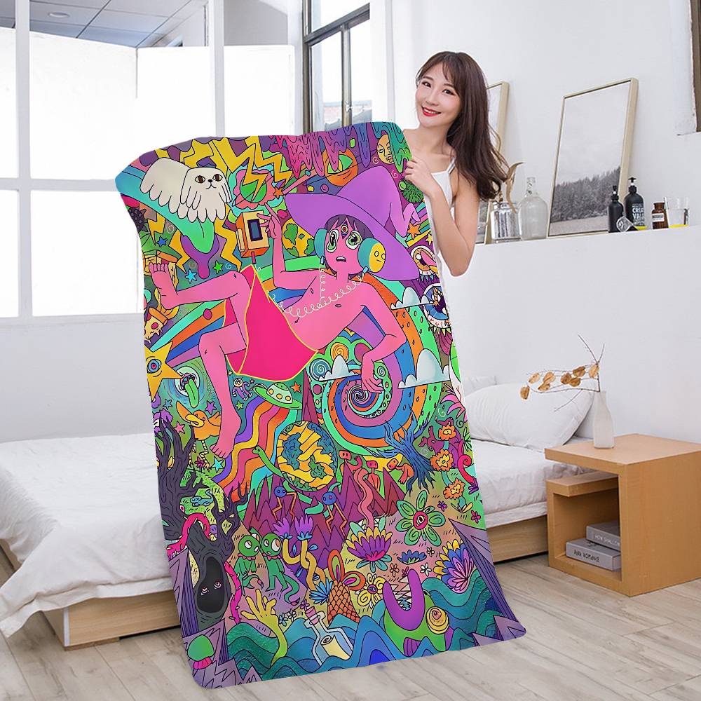 Anime T-The Midnight Gospel Anime Beach Swimming Towel Soft Absorbent Washcloth Children's Gifts for Kids Travel Camping Gym