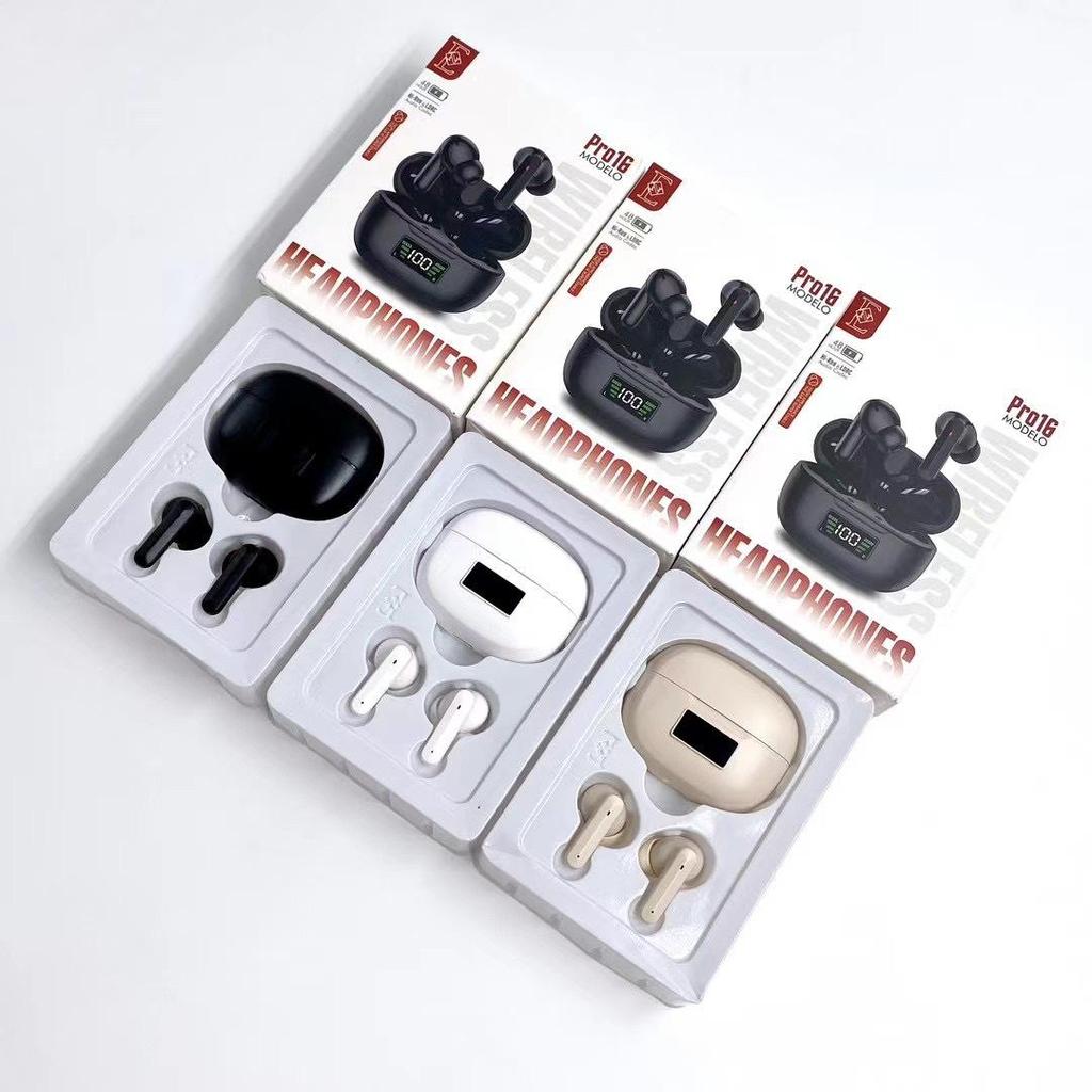Universal Bluetooth TWS Earbuds: Noise Cancelling, Long Battery Life, Android Compatible, Ideal for Sports & Gaming (Pro16)