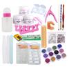 Kit de Uñas Postizas 12 Colores Esmalte de Uñas con Purpurina Uñas Postizas Removibles Juego Completo Herramientas para Principiantes Salón en Casa