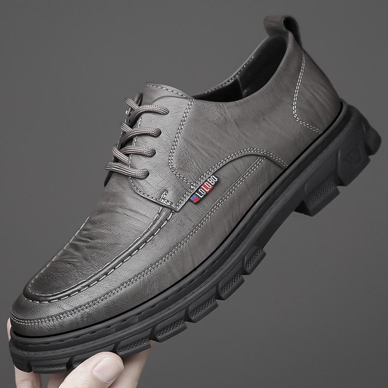 2025 Autumn New Men's Business Casual Leather Shoes Men's Handmade Online Platform Tooling Shoes Youth Tide Shoes 5801