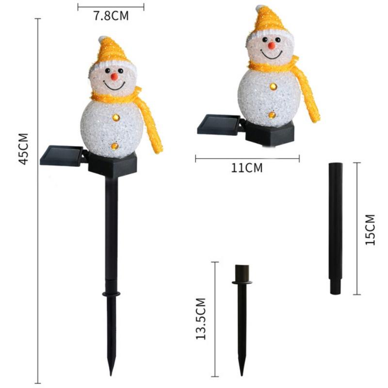 Solar Garden Lights Christmas Decoration Snowman Waterproof Solar Streetlight for Outdoor Ground Plug Light Lawn Landscape Light