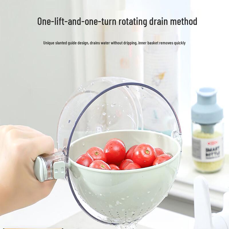 Multi-functional Double-Layer Rice & Produce Draining Basket