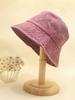 1pc Women Solid Color Washed Bucket Hat, Foldable Distressed Fishing Cap For Outdoor Sunshade, Unisex Style, Suitable For Daily