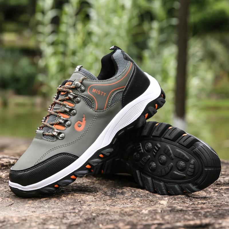 MAEDEF Outdoor Sneakers Men Waterproof Lightweight Breathable Leather Casual Shoes Comfortable Hiking Shoes Fashion Mens Shoes