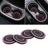 Car Cup Holder Coaster Set, Non-Slip Universal Vehicle Insert for Water Bottles, Trucks, RVs - Black/Red/Blue/White Interior Accessories