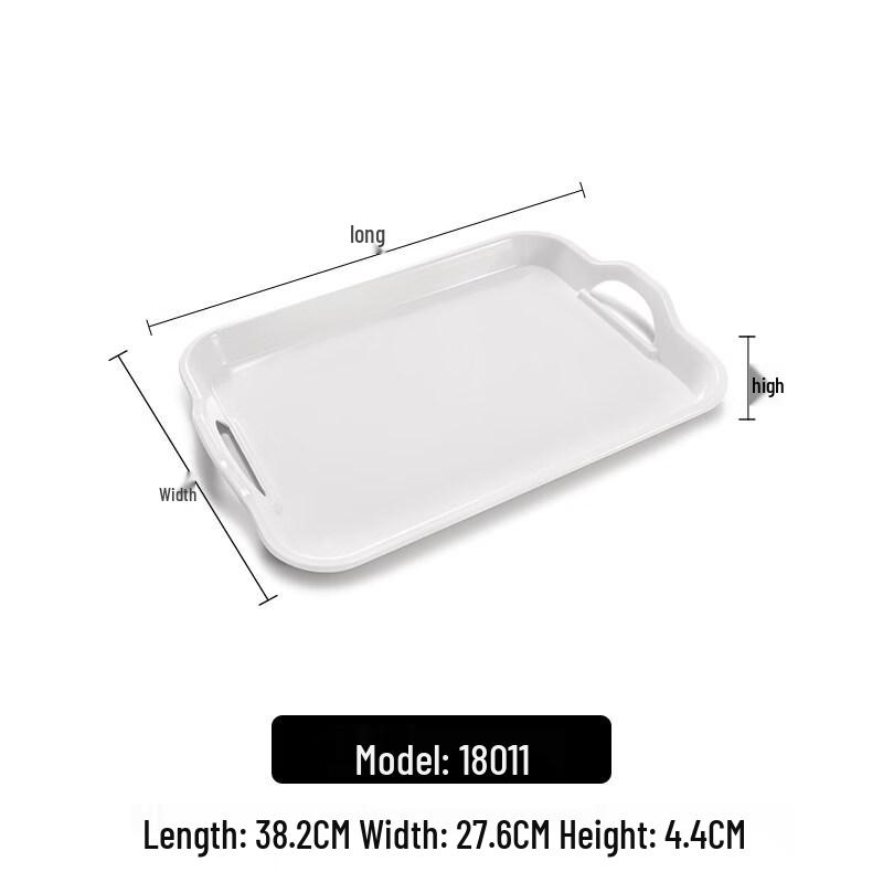 Yipan White Melamine Rectangular 3-Compartment Serving Tray