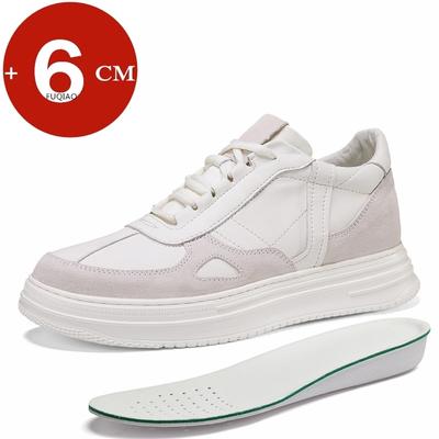 Fashion New Breathe Height Increasing Shoes for Men 6cm Invisible Elevator Sneakers White Leather/Mesh Lift Sports Zapatillas De Hombre