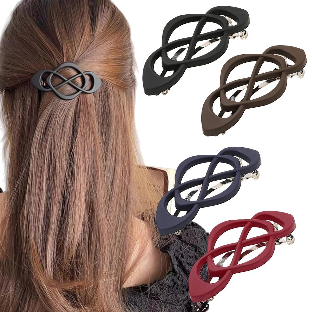 1/4 Stück Vintage Französische Haarspangen für Damen Mädchen Geometrisch Kreuzknoten Federklemme Halboffene Hochsteckfrisur Haarstyling Zubehör