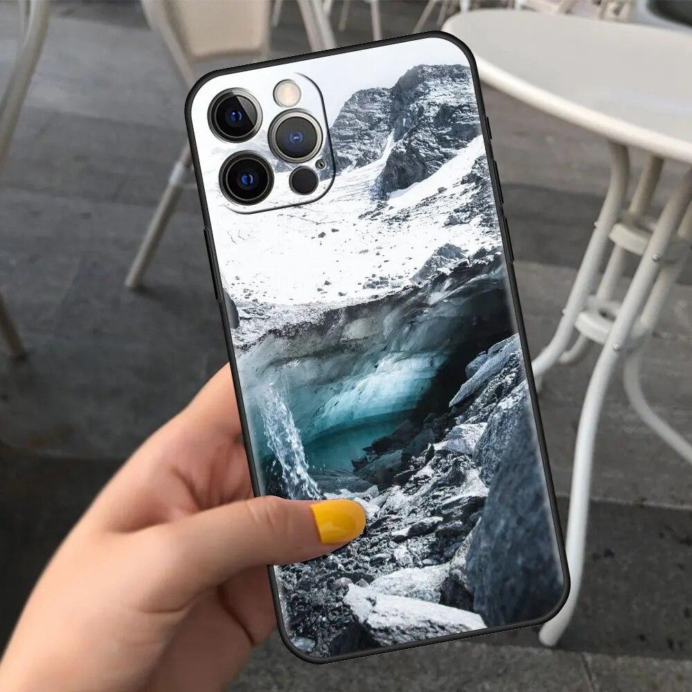 Schneelandschaft Handyhülle für iPhone Samsung Galaxy Redmi Xiaomi Oppo OnePlus Note SA 7 8 9 10 11 12 13 14 20 21 22 23 53 54 Pro Max Ultra TPU Soft