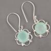 Aqua Chalcedony Gemstone 925Sterling Silver Jewelry Handmade Blue Earrings 1.40" EE-56-16