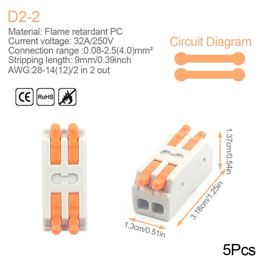Mini Quick Wire Conductor Connector Universal Compact 2/3 Pin Splicing Push-inTerminal Block 1 in multiple out with fixing Hole
