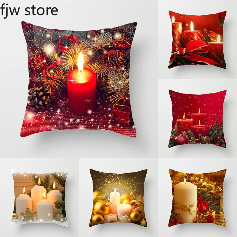 

Рождественские украшения, наволочка, принт свечи, наволочка, чехол для подушки, дивана, стула, домашний декор, декор для праздничной вечеринки