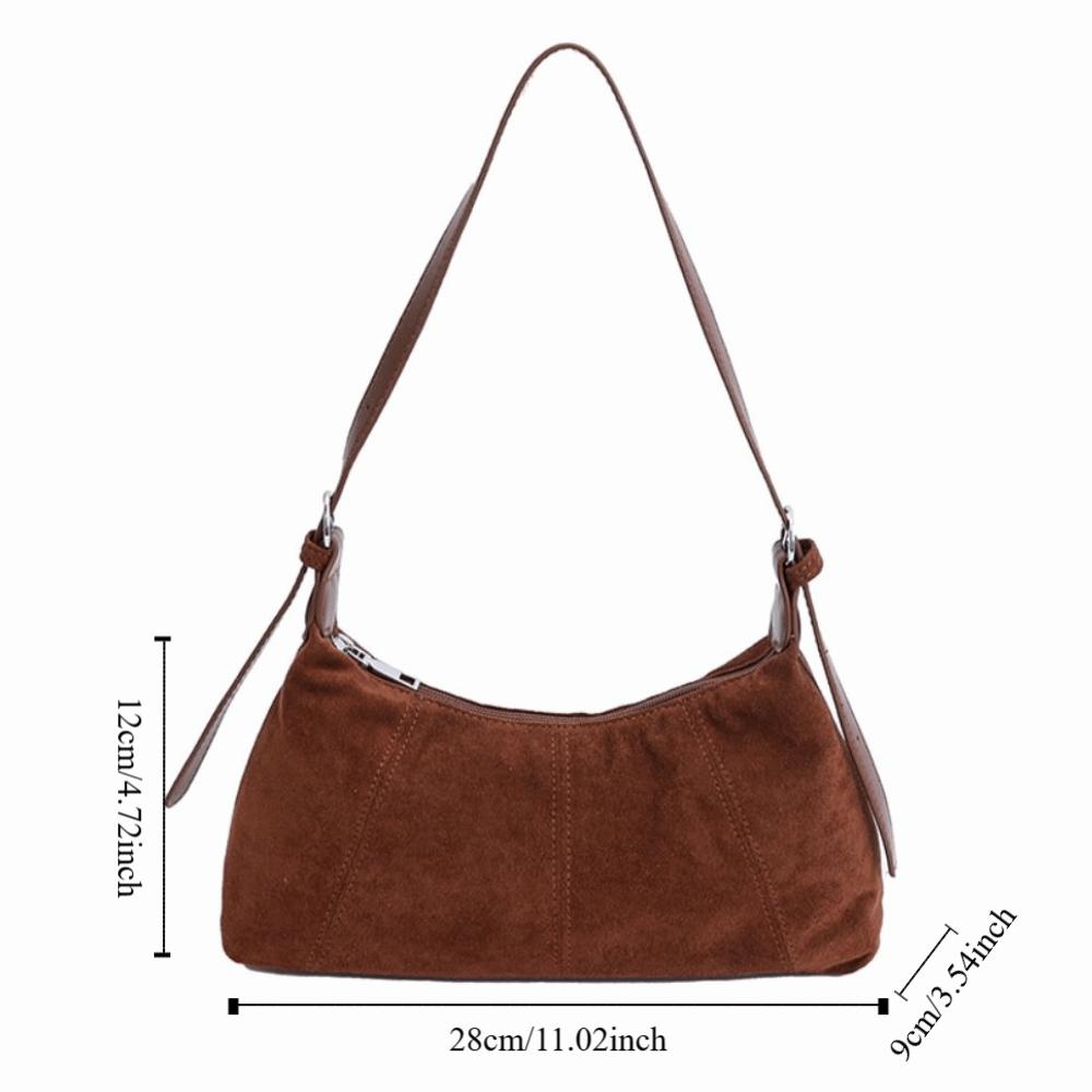 Large Capacity Slouchy Hobo Bags Shoulder Bag Solid Color Tote Bag Suede Pillow Handbag  Summer