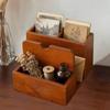 Organizador de Escritorio de Madera Caja de Almacenamiento Gran Capacidad Práctico con Compartimentos Soporte
