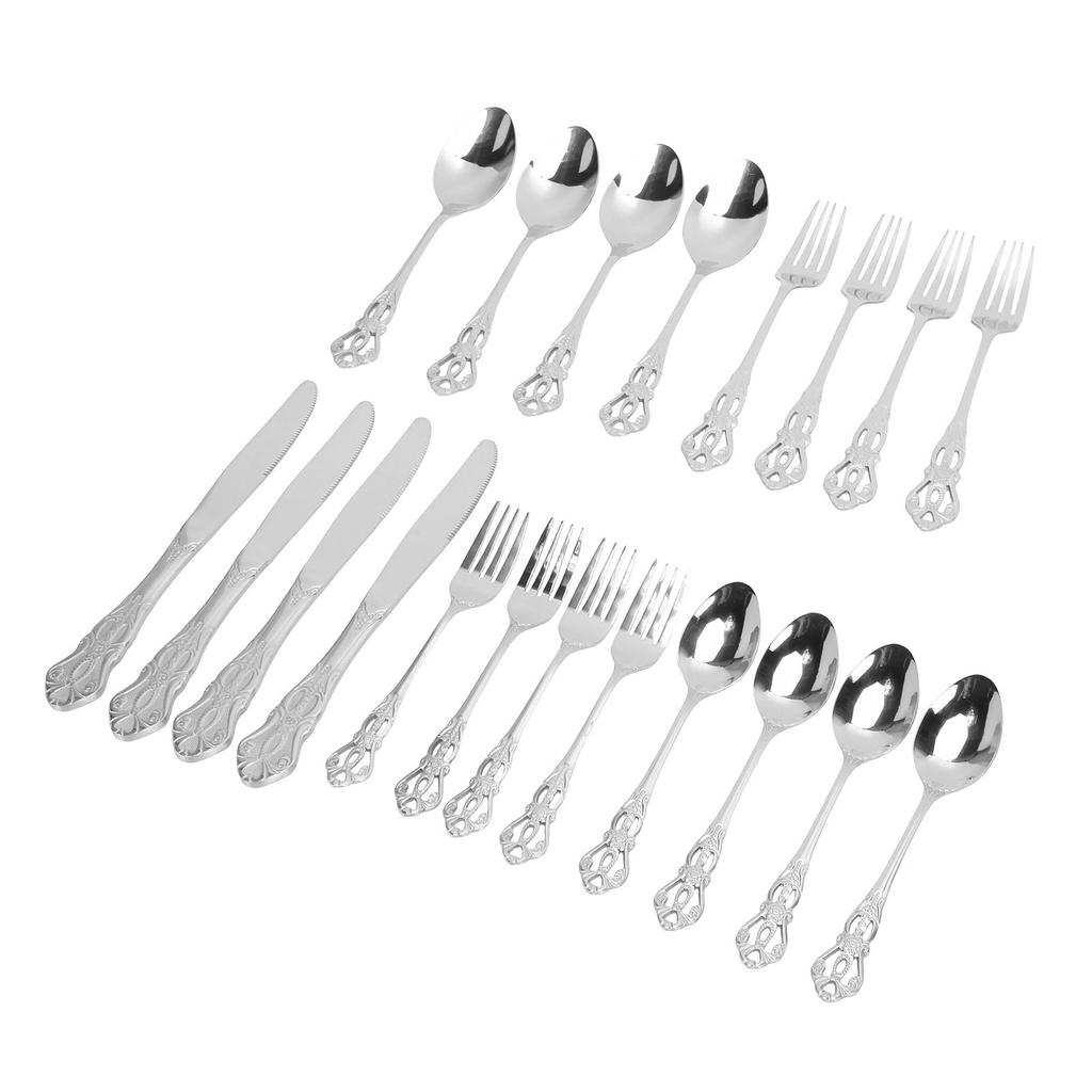 Cutlery Set Vintage Dishwasher Safe Stainless Steel 4 Dinner Forks 4 Dinner Spoons 4 Salad Forks 4 Tea Spoons 4 Dinner Cutters Flatware Set