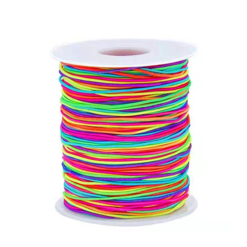 Seven-Color Core-Spun Elastic Cord for DIY Colorful Buddhist Bead Bracelets