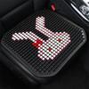 Adorable Cartoon Natural Wooden Bead Car Seat Cushion – Handmade, Breathable & All-Season Comfort