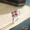 Natural Stone Four-leaf Clover Ring S925 Sterling Silver Multi-color Optional Gift Ring Light Luxury Jewelry