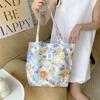 1 Spring and summer new flower cotton shoulder bag large capacity tote bag female portable student shopping bag