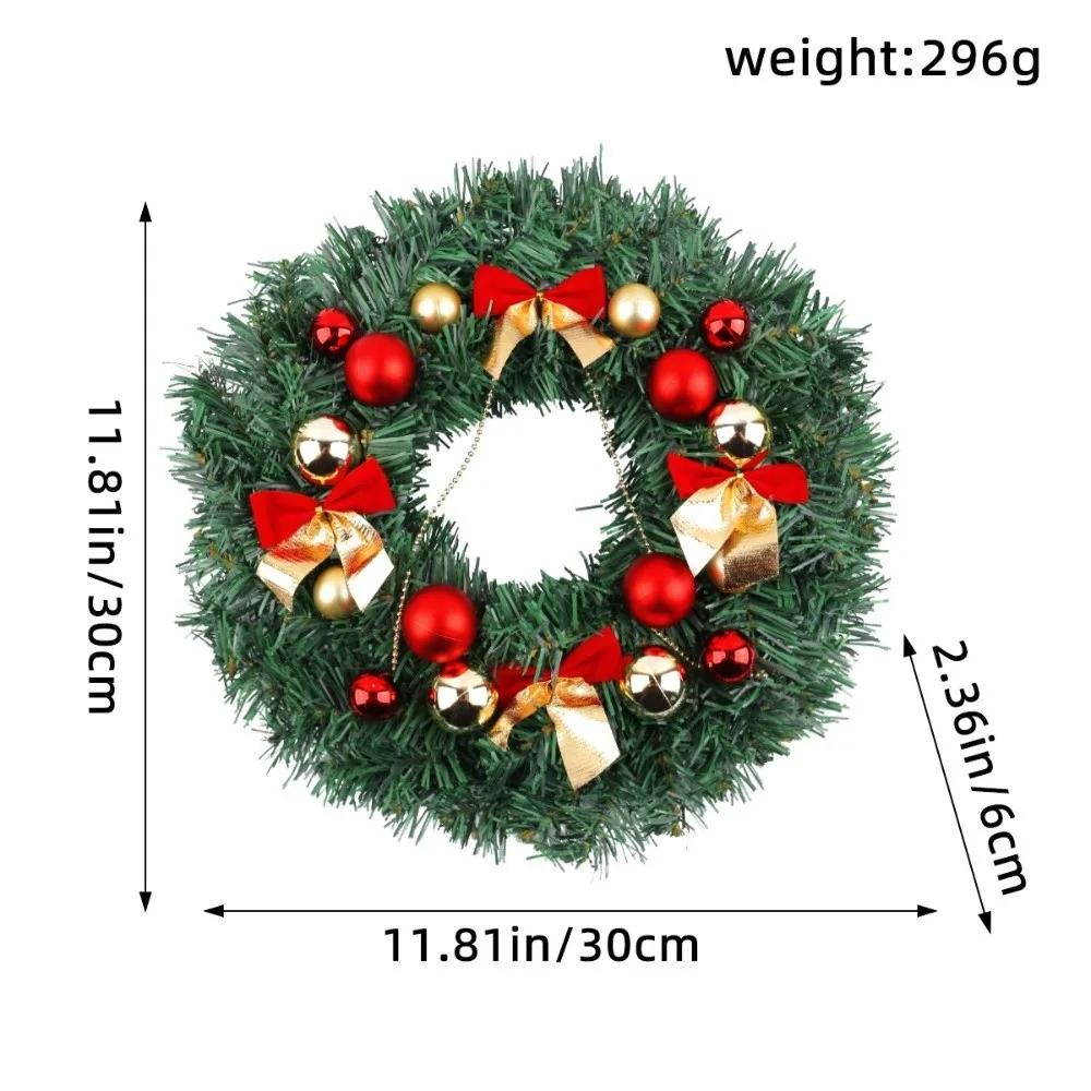 Festive Decoration 30cm Christmas Wreath Frosted Branches Red Berries Artificial Garland Plastic Door Ornaments Front Door