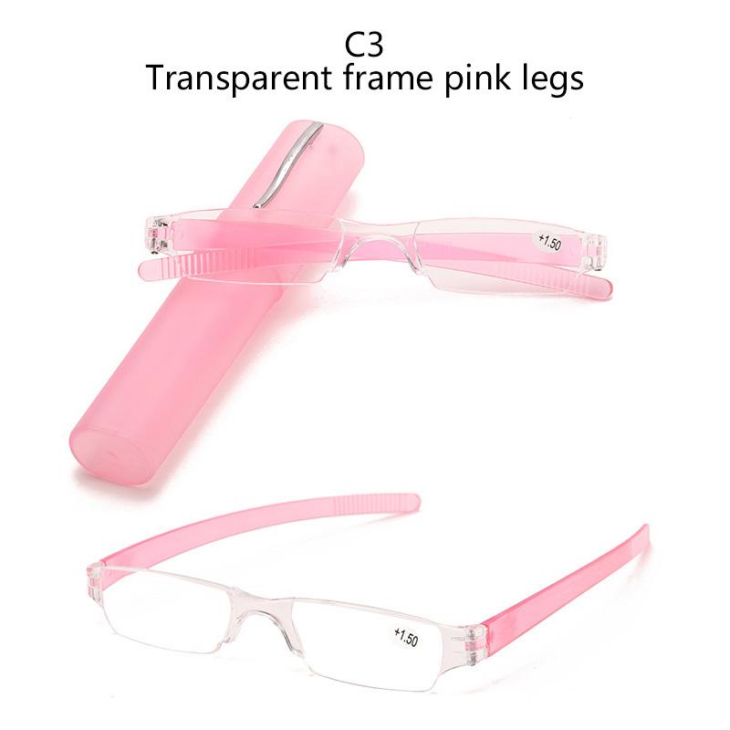 Pen Holder Transparent Reading Glasses Resin Lens Ultralight Plastic Presbyopia Eyeglasses Portable Men Women Unisex Diopter