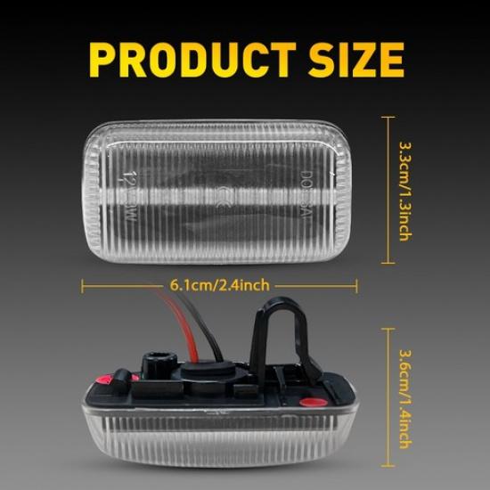 Clear LED Side Marker Lights For 2015-23 Chevy Silverado 2500/3500HD Dually Bed