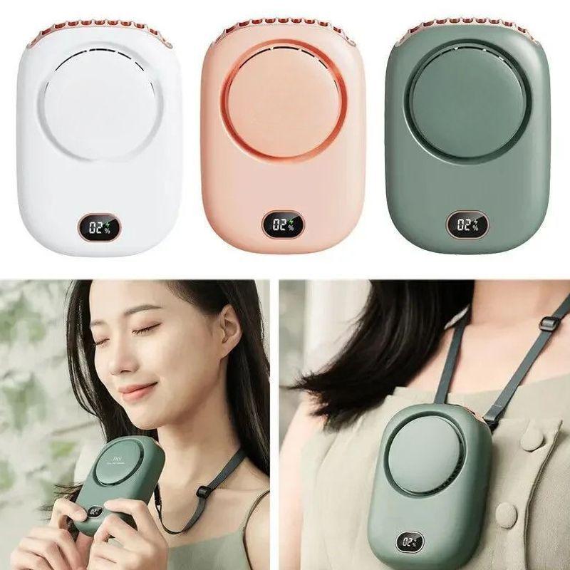Ultra-Portable Neck-Hanging Mini Fan with Strong Wind for Summer Cooling