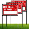 For Sale By Owner Yard Sign with Stakes, 30 Inches High, Double-Sided Printing, For Sale By Owner Signs for Real Estate, Yard Sign for Home House