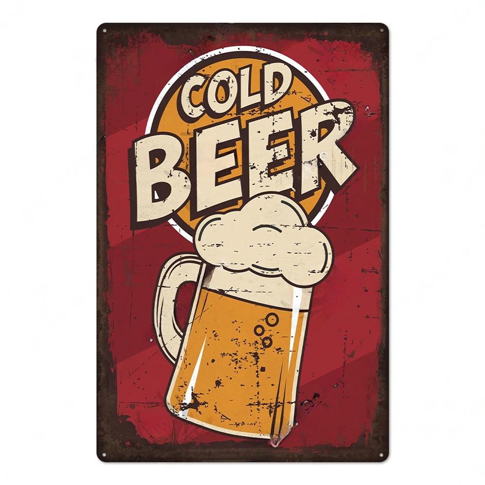 FJ Vintage Kovové Plechové Značky Dekor Pivo Plaketa Retro Plakáty Nástěnná Dekorace Talíř pro Bar Pub Restauraci