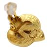 CHANEL 97P Gold Plated Heart-Shaped CC Logos Earrings Earring goldUsed