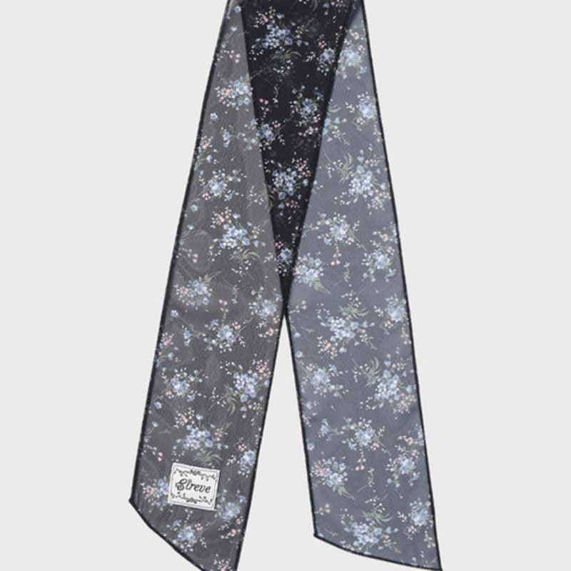 Eireve FLORAL PETITE CHIFFON SCARF (BLACK)