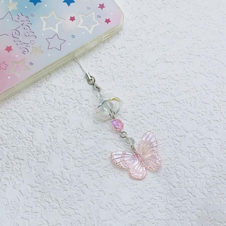 Eye Catching Butterfly Phone Chain Keychain Multifuntional Use Phone Pendant Present for Youthful Style Enthusiasts